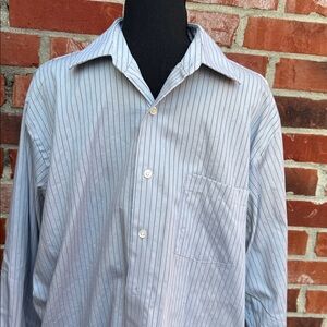 Kenneth Cole Reaction Light Blue Striped Dress Shirt